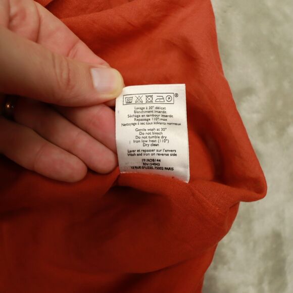 SEZANE Robe Artemia Orange Gold Pin Stripe Tie Shoulder Maxi Dress size 36 US S - Picture 11 of 11